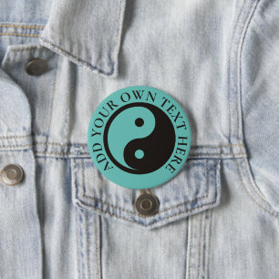 Yin Yang Symbol - solide Tätowierung Button