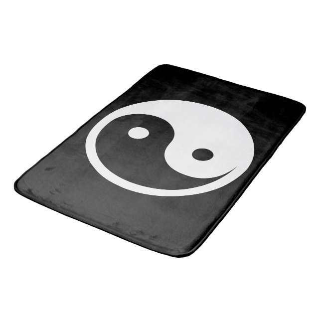 Yin Yang Symbol - solide Tätowierung-Design 2 Badematte (Schrägansicht)