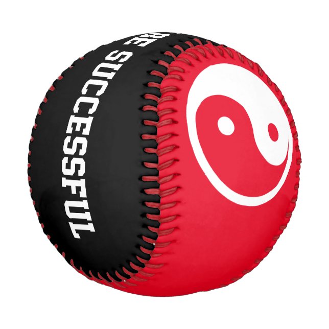 Yin Yang Symbol - solide Tätowierung-Design 2 Baseball (Schrägansicht)