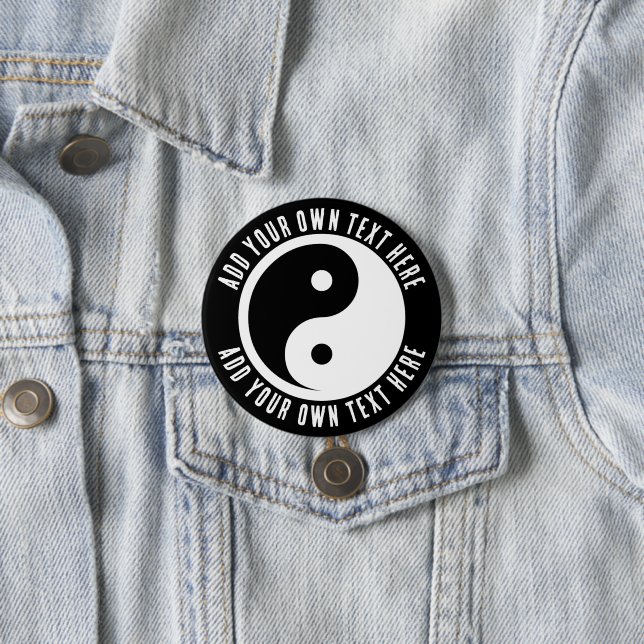 Yin Yang Symbol - solide Tätowierung-Design 2 Button (Beispiel)