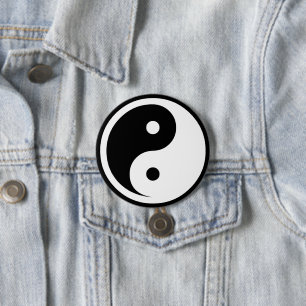 Yin Yang Symbol - solide Tätowierung-Design 2 Button