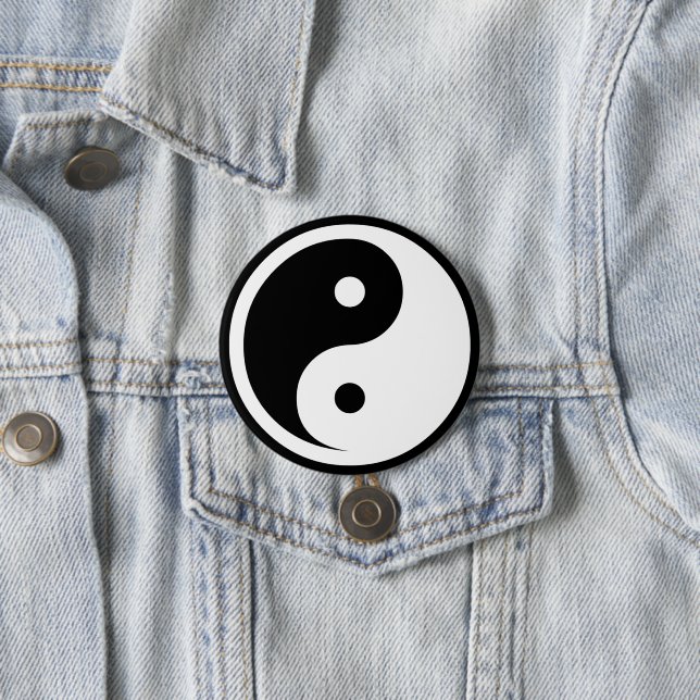 Yin Yang Symbol - solide Tätowierung-Design 2 Button (Beispiel)