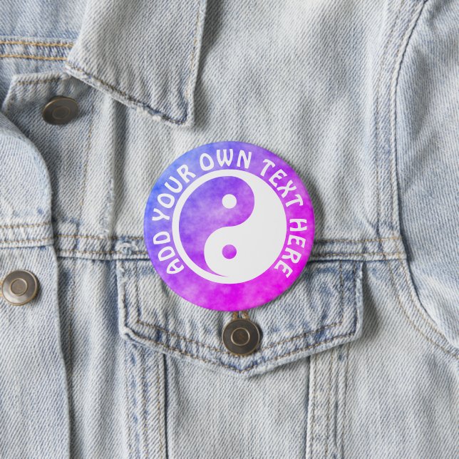 Yin Yang Symbol - solide Tätowierung-Design 2 Button (Beispiel)