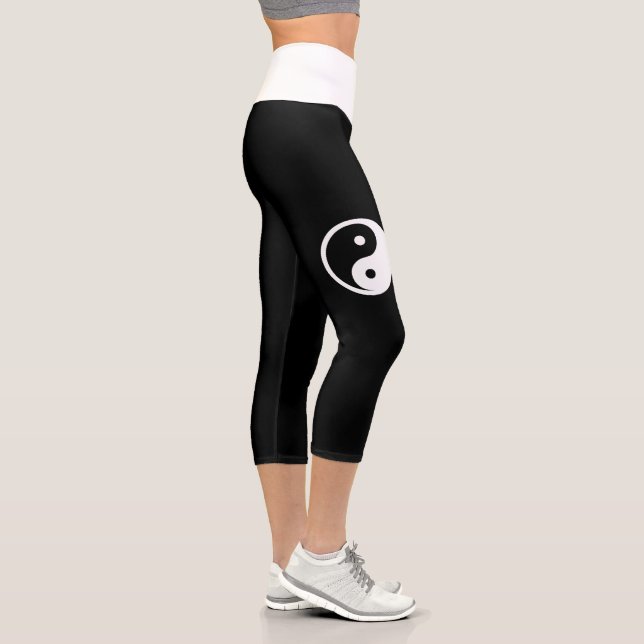 Yin Yang Symbol - solide Tätowierung-Design 2 Capri Leggings (Rechts)
