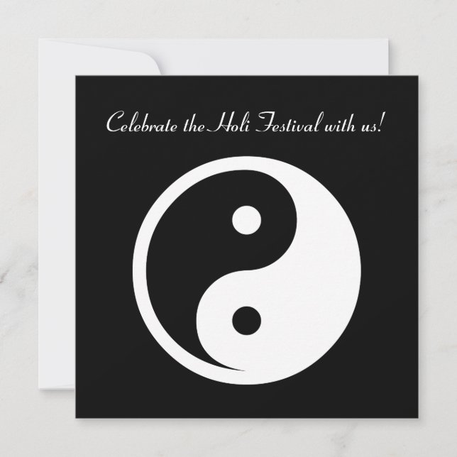 Yin Yang Symbol - solide Tätowierung-Design 2 Einladung (Vorderseite)