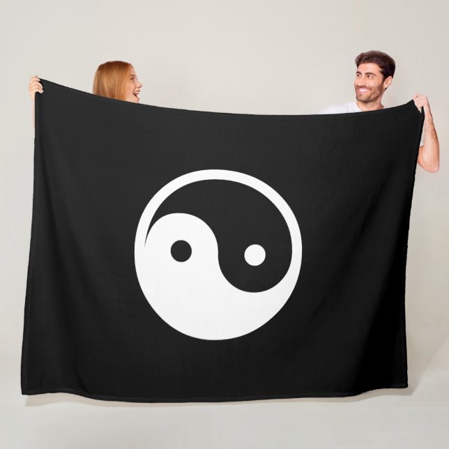 Yin Yang Symbol - solide Tätowierung-Design 2 Fleecedecke (Beispiel)
