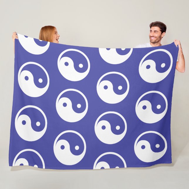 Yin Yang Symbol - solide Tätowierung-Design 2 Fleecedecke (Beispiel)