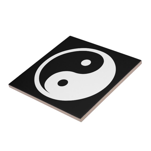 Yin Yang Symbol - solide Tätowierung-Design 2 Fliese (Seite)