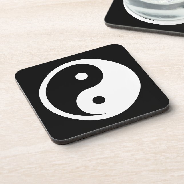 Yin Yang Symbol - solide Tätowierung-Design 2 Getränkeuntersetzer (Linke Seite)