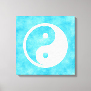 Yin Yang Symbol - solide Tätowierung-Design 2 Leinwanddruck