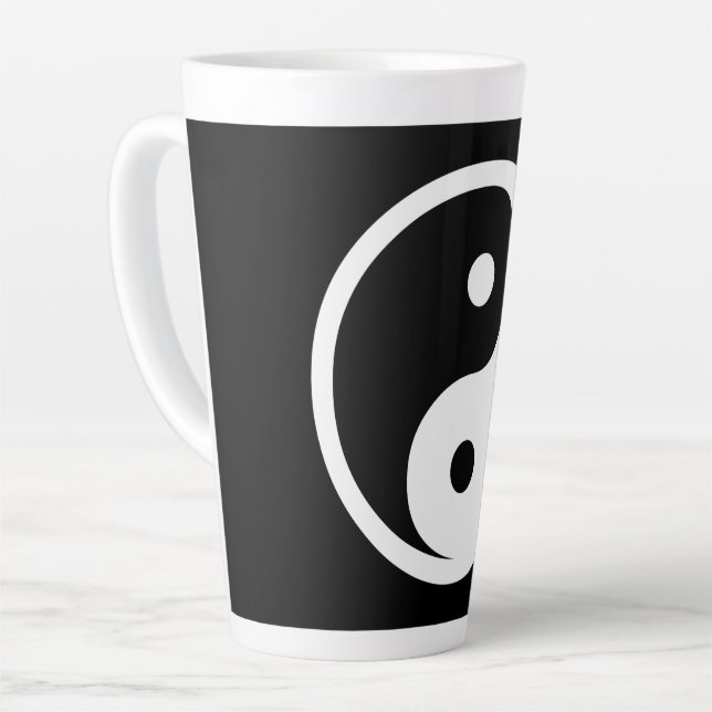Yin Yang Symbol - solide Tätowierung-Design 2 Milchtasse (Linke Ecke)