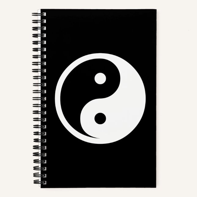 Yin Yang Symbol - solide Tätowierung-Design 2 Notizbuch (Vorderseite)