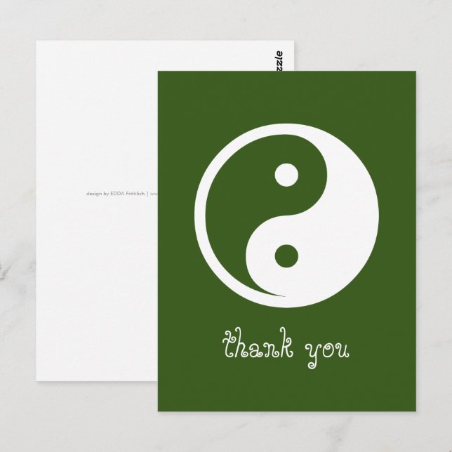 Yin Yang Symbol - solide Tätowierung-Design 2 Postkarte (Vorne/Hinten)