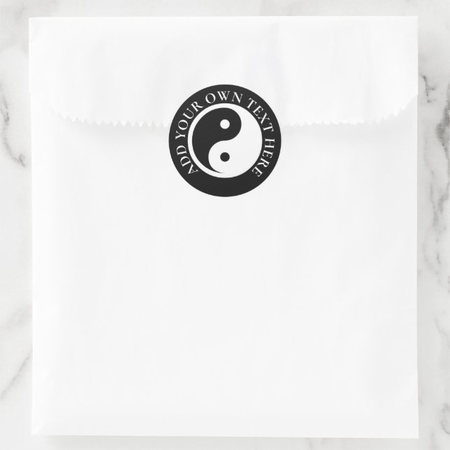 Yin Yang Symbol - solide Tätowierung-Design 2 Runder Aufkleber (Tasche)