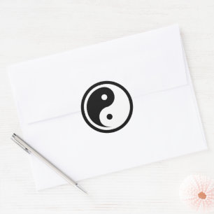 Yin Yang Symbol - solide Tätowierung-Design 2 Runder Aufkleber