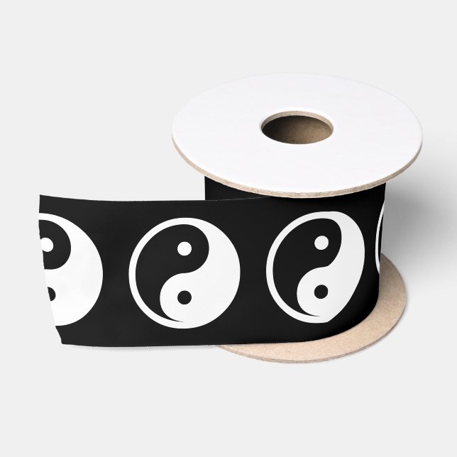Yin Yang Symbol - solide Tätowierung-Design 2 Satinband (Spule)