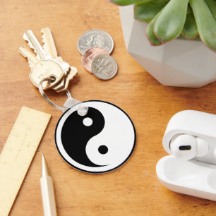 Yin Yang Symbol - solide Tätowierung-Design 2 Schlüsselanhänger