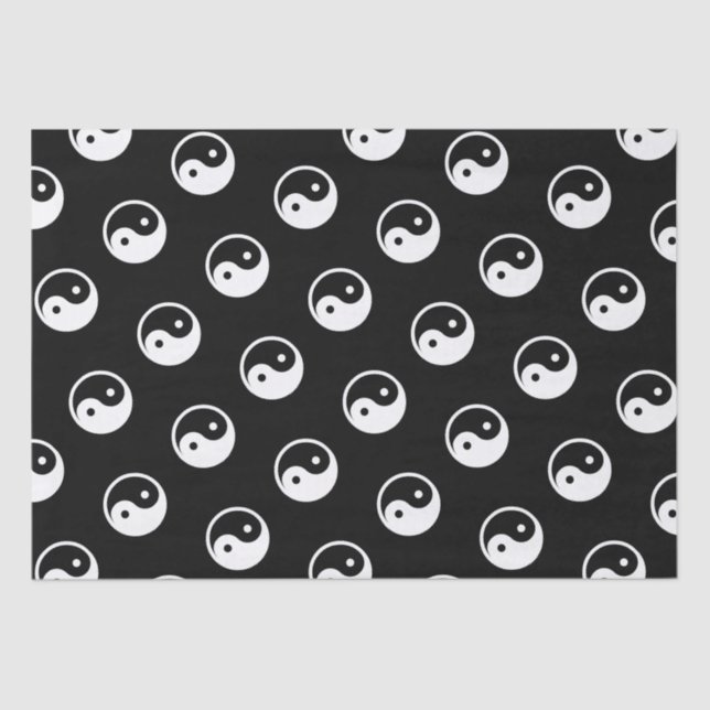 Yin Yang Symbol - solide Tätowierung-Design 2 Seidenpapier (Vorderseite)
