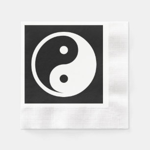 Yin Yang Symbol - solide Tätowierung-Design 2 Serviette