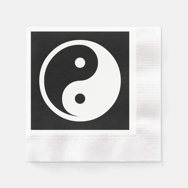 Yin Yang Symbol - solide Tätowierung-Design 2 Serviette (Vorderseite)