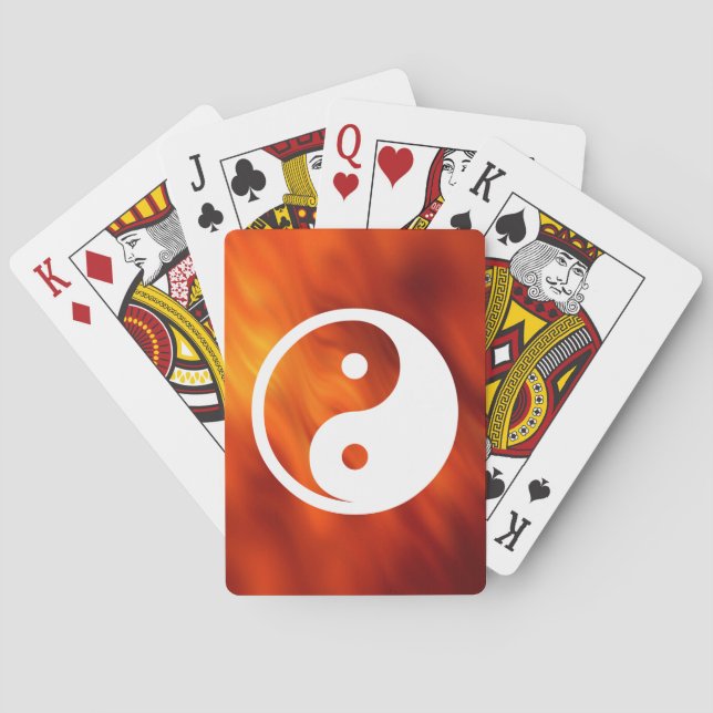 Yin Yang Symbol - solide Tätowierung-Design 2 Spielkarten (Rückseite)