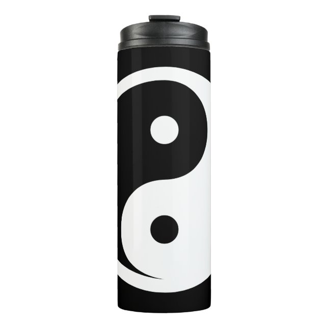 Yin Yang Symbol - solide Tätowierung-Design 2 Thermosbecher (Vorderseite)