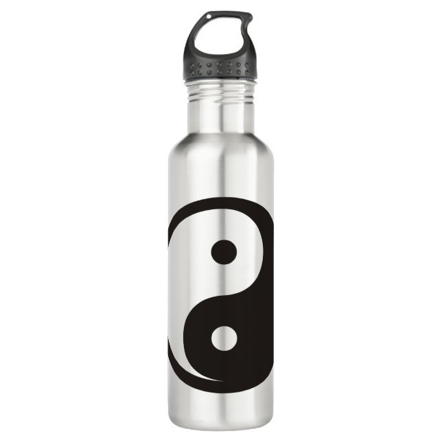 Yin Yang Symbol - solide Tätowierung Edelstahlflasche (Vorderseite)