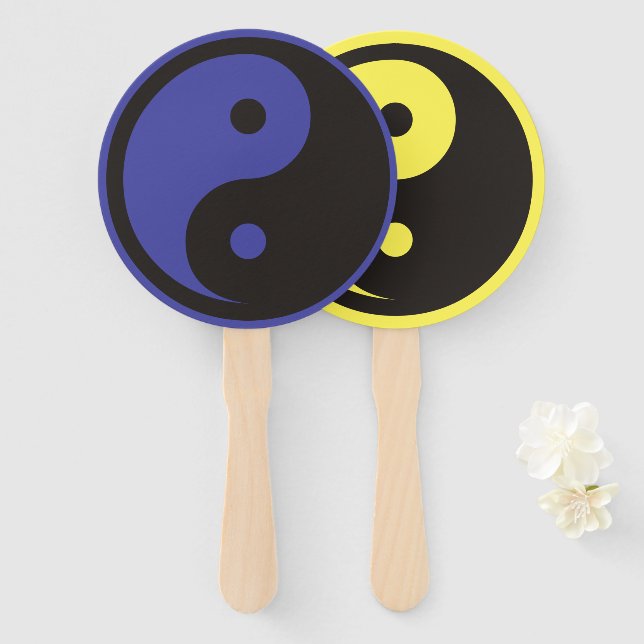 Yin Yang Symbol - solide Tätowierung Fächer (Vorne und Hinten)