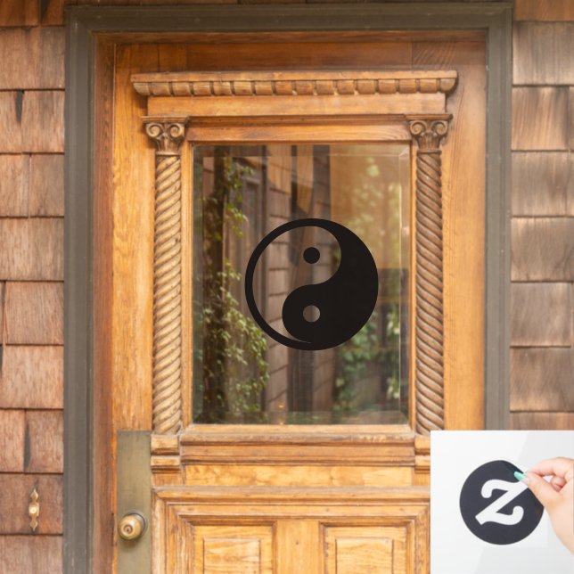 Yin Yang Symbol - solide Tätowierung Fensteraufkleber (Haustür)