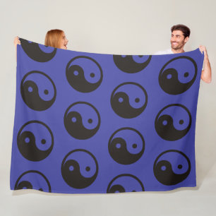 Yin Yang Symbol - solide Tätowierung Fleecedecke