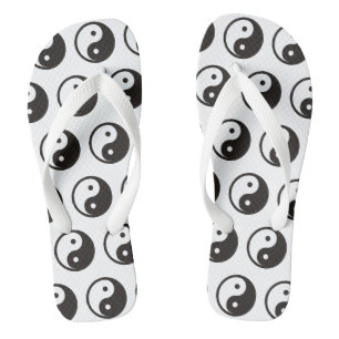 Yin Yang Symbol - solide Tätowierung Flip Flops