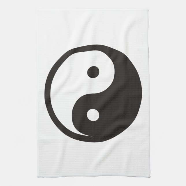 Yin Yang Symbol - solide Tätowierung Geschirrtuch (Vertikal)