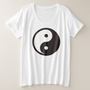 Yin Yang Symbol - solide Tätowierung Große Größe T-Shirt