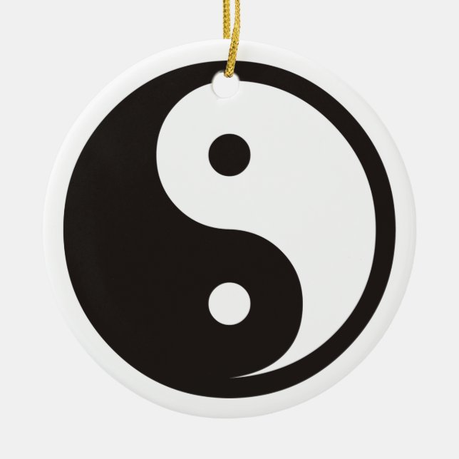 Yin Yang Symbol - solide Tätowierung Keramik Ornament (Vorne)