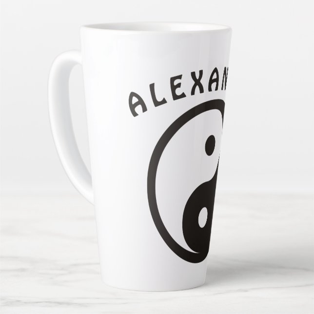 Yin Yang Symbol - solide Tätowierung Milchtasse (Linke Ecke)