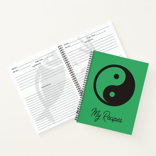 Yin Yang Symbol - solide Tätowierung Notizbuch (Innenseite)