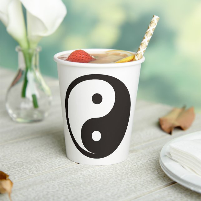 Yin Yang Symbol - solide Tätowierung Pappbecher (In Situ)