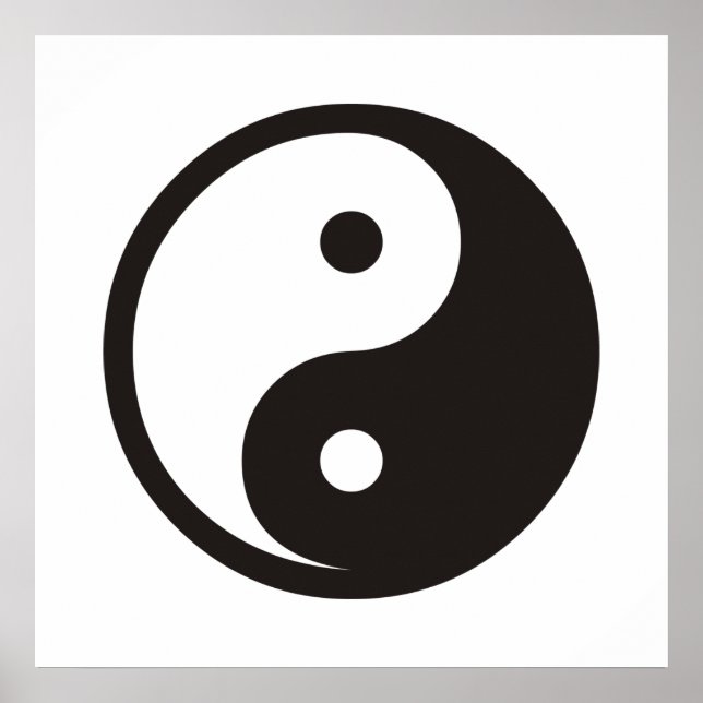 Yin Yang Symbol - solide Tätowierung Poster (Vorne)