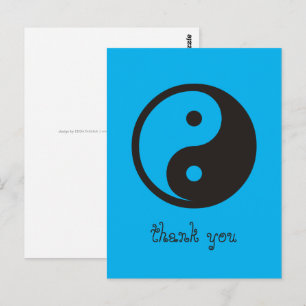 Yin Yang Symbol - solide Tätowierung Postkarte