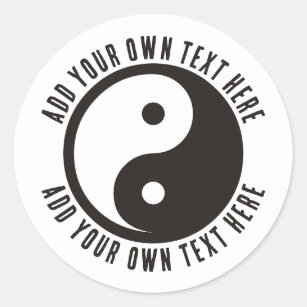 Yin Yang Symbol - solide Tätowierung Runder Aufkleber