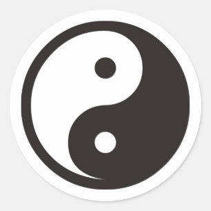 Yin Yang Symbol - solide Tätowierung Runder Aufkleber