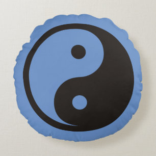 Yin Yang Symbol - solide Tätowierung Rundes Kissen