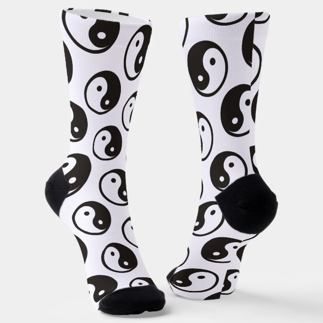 Yin Yang Symbol - solide Tätowierung Socken (Gewinkelt)