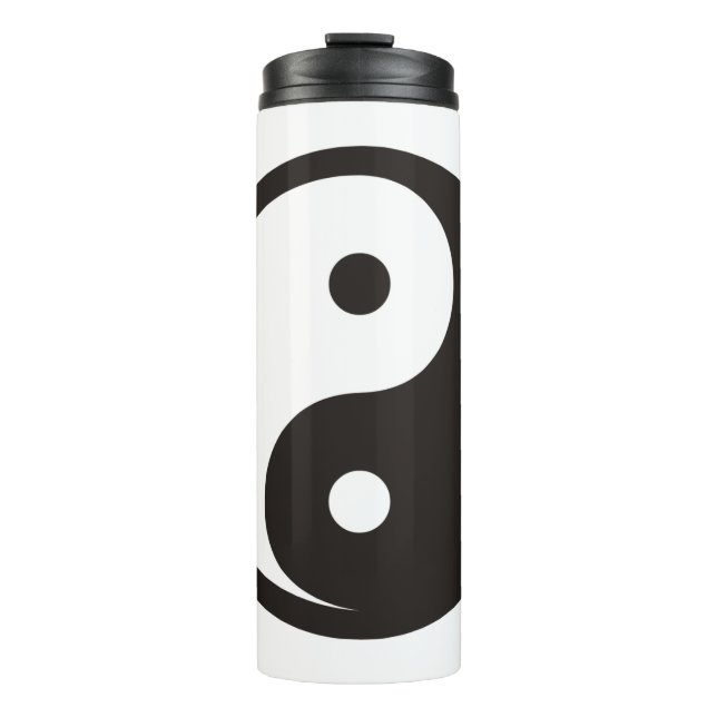 Yin Yang Symbol - solide Tätowierung Thermosbecher (Vorderseite)