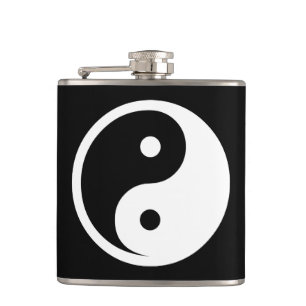 Yin Yang Symbol - solides Tätowierdesign 2 Flachmann