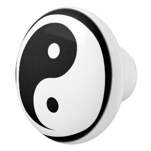 Yin Yang Symbol - solides Tattoo-Design 2 Keramikknauf