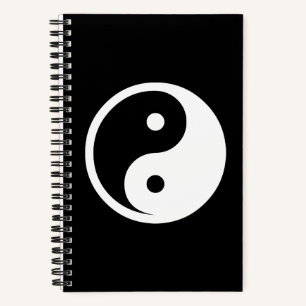 Yin Yang Symbol - solides Tattoo-Design 2 Notizbuch