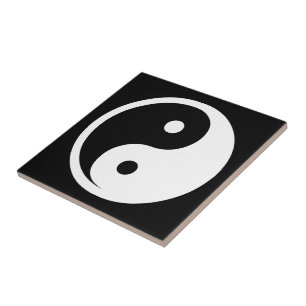 Yin Yang Symbol - solides Tattoodesign 2 Fliese