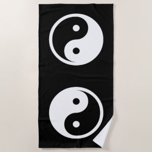 Yin Yang Symbol - solides Tattoodesign 2 Strandtuch