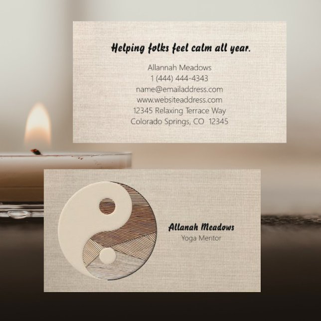 Yin-Yang Symbol Soothing Meditative Business Card Visitenkarte (Von Creator hochgeladen)